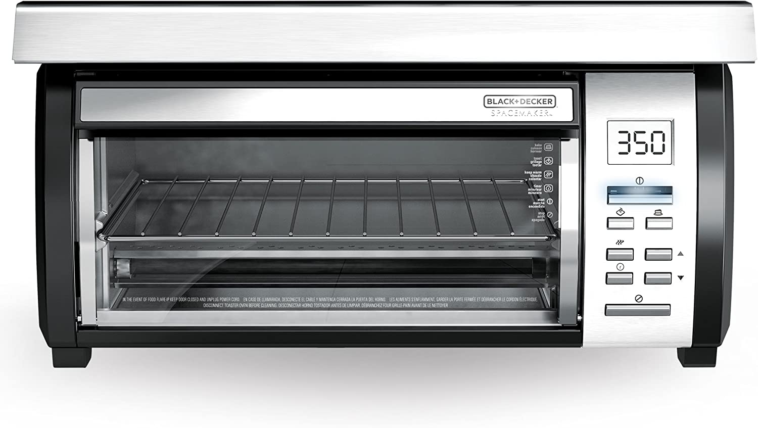 BLACK DECKER SpaceMaker Under Counter Toaster Oven, Digital Controls, Black/Stainless Steel, Fits 9&prime;&prime; Pizza or 4 Slices
