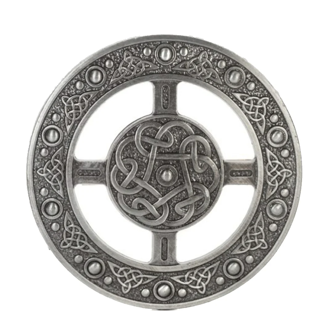 Matte Economy Plaid Brooch