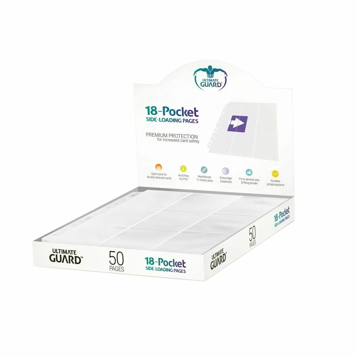 Ultimate Guard 18-Pocket Pages Side-Loading White (50)