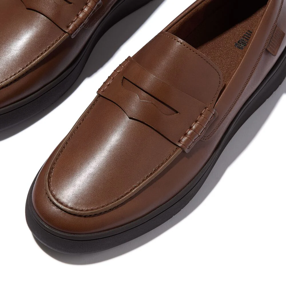 FitFlop RALLY M?nner Chocolate Leder Loafers