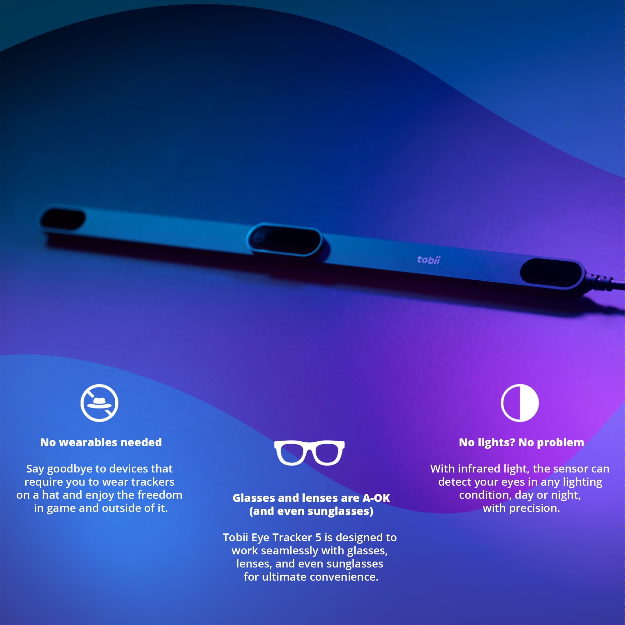 Tobii Eye Tracker 5 Eyetracking kompatibel mit Windows PC Gaming Streaming präzise Blicksteuerung