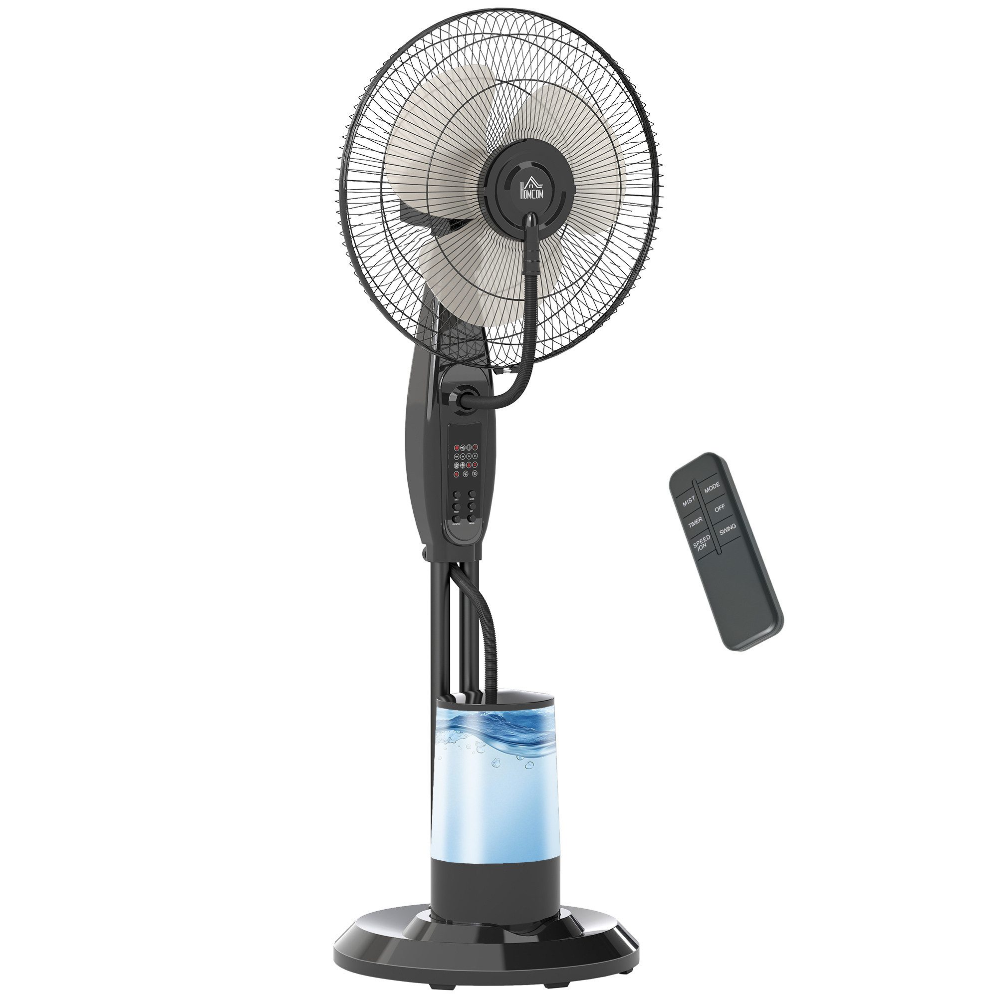 Standventilator Sprühnebelventilator mit Wassernebelspray, 70°-Oszillation