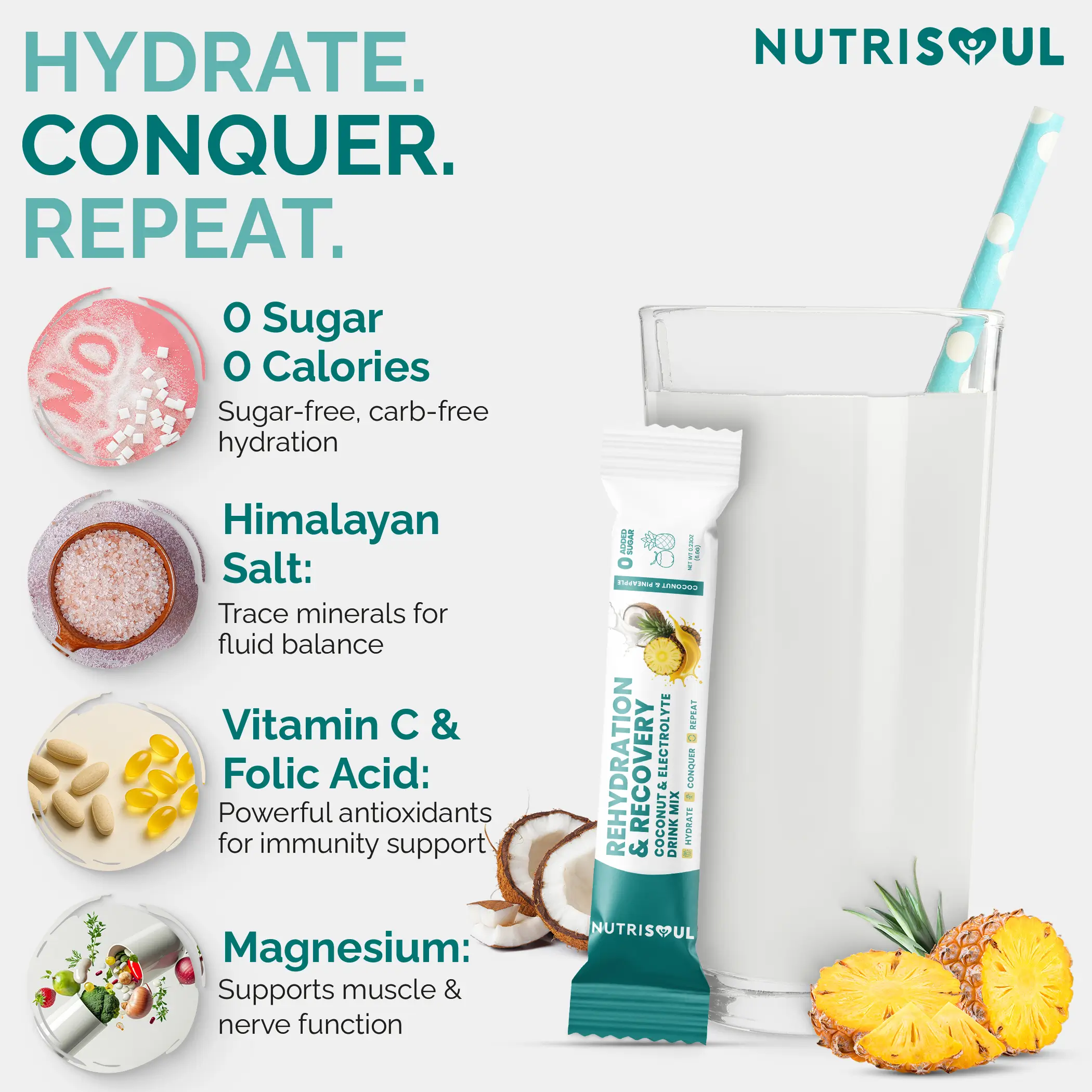 Pineapple & Coconut Electrolytes Powder - 30 Sachets