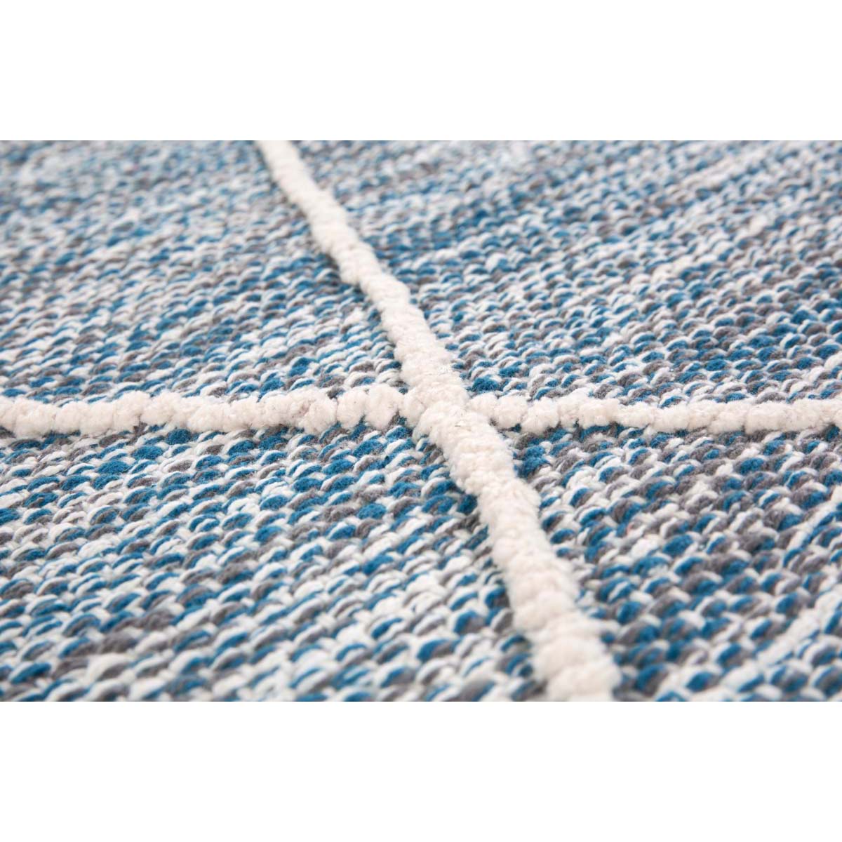 HOMCOM Teppich aus Baumwolle Blau 240 x 170 x 0,7 cm