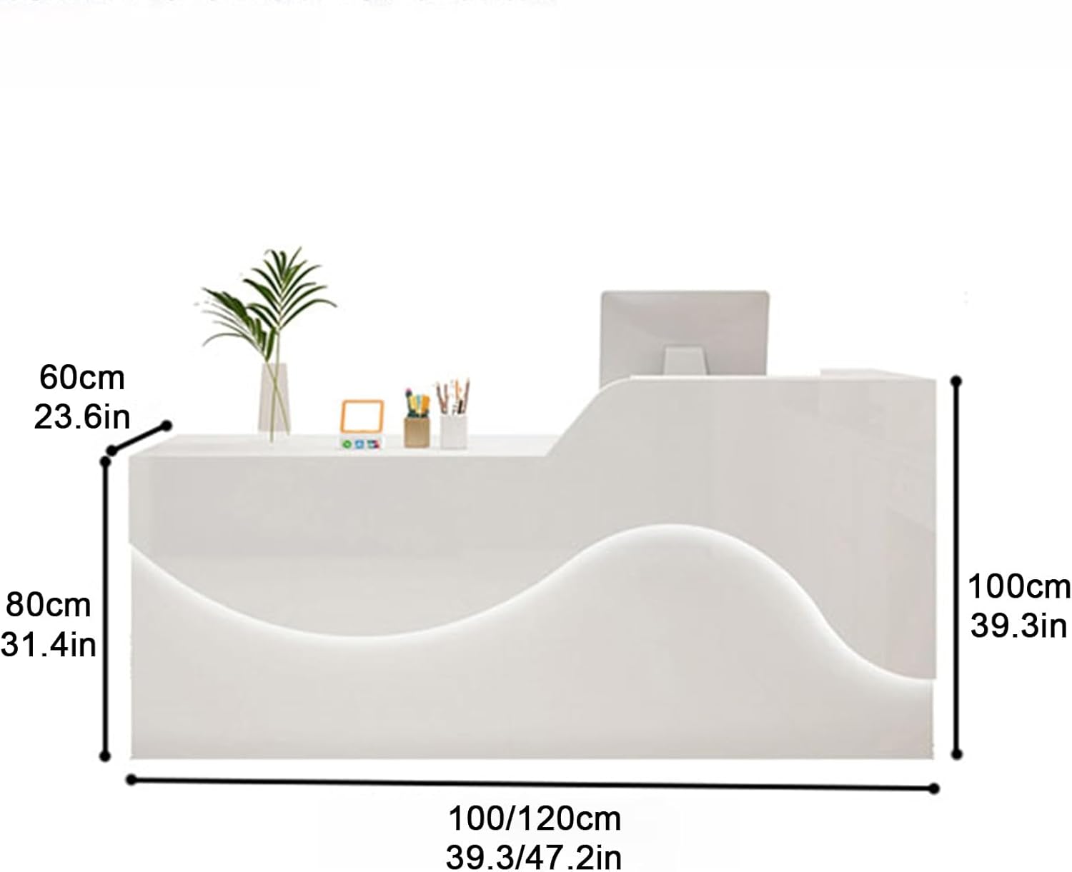 Scrivania per reception con cassetto con serratura beige 120 cmModern BancoFront desk con r for & Hotel Reception Elegante e funzionale