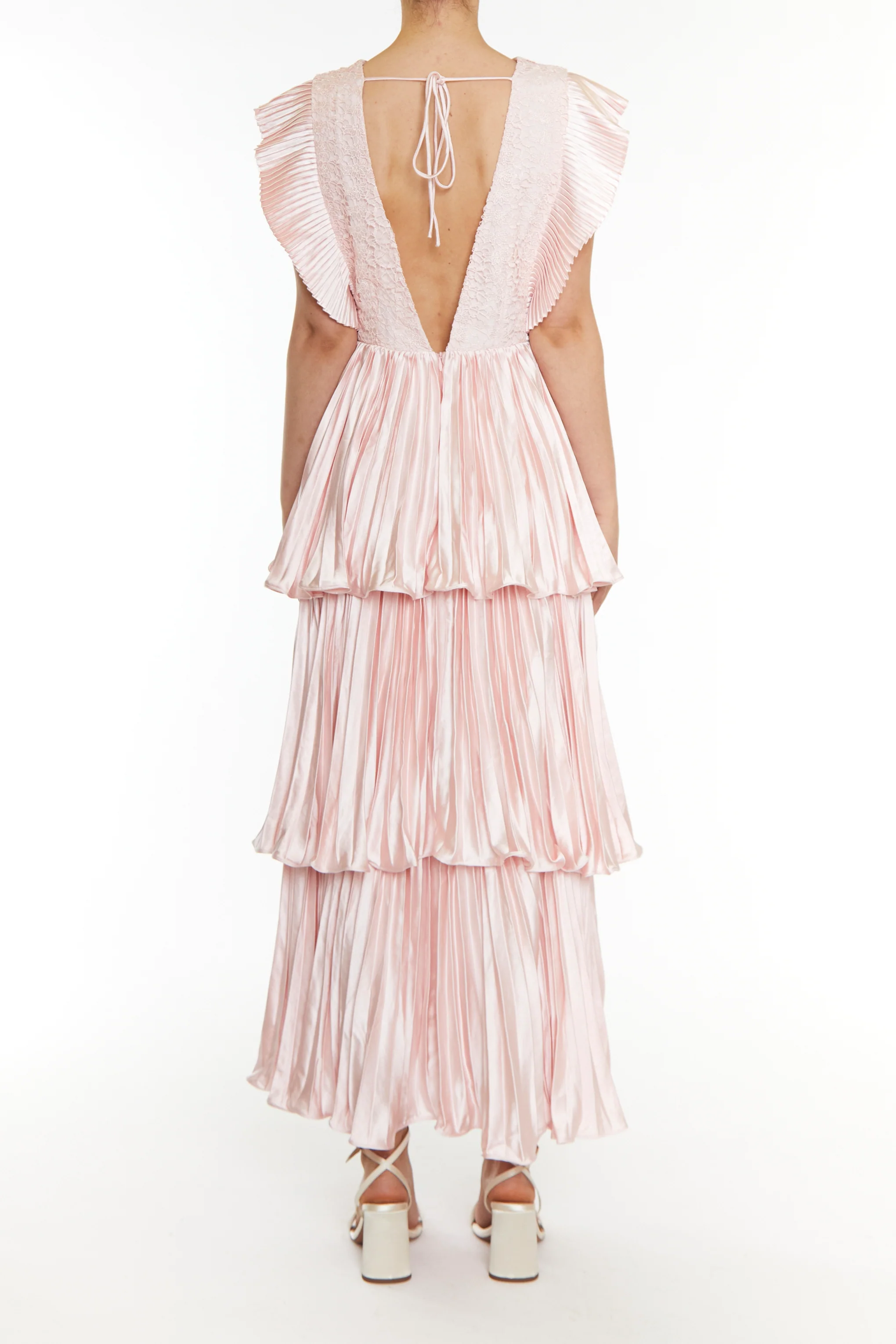 Ballet Slipper Pink Pleated Tiered Dress