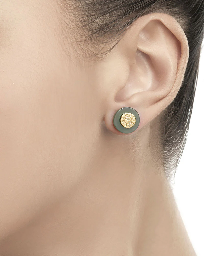 Newbridge Silverware | Green Stud Earrings