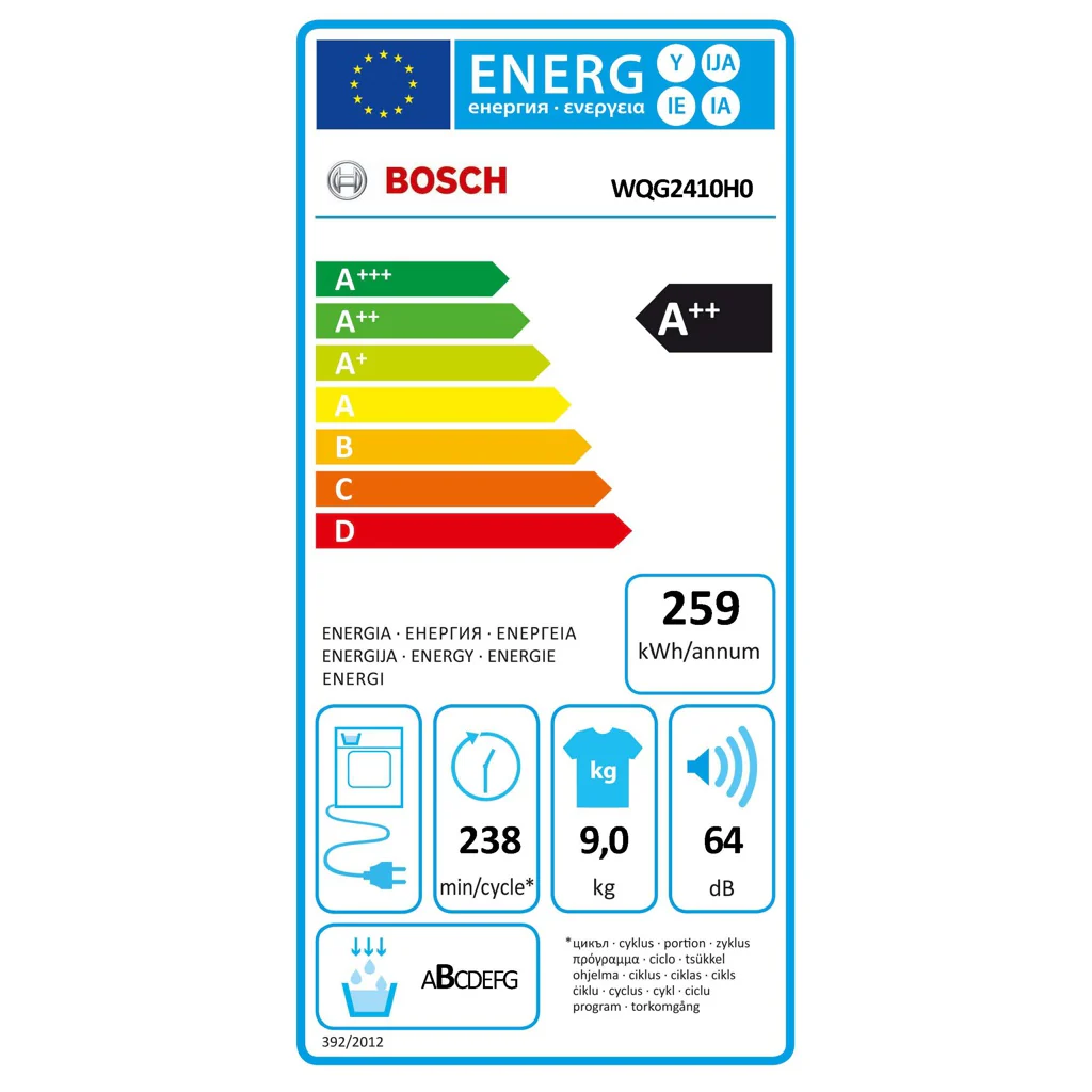 2025 Secadora de bomba de calor Bosch Serie 6 Express WQG2410H0