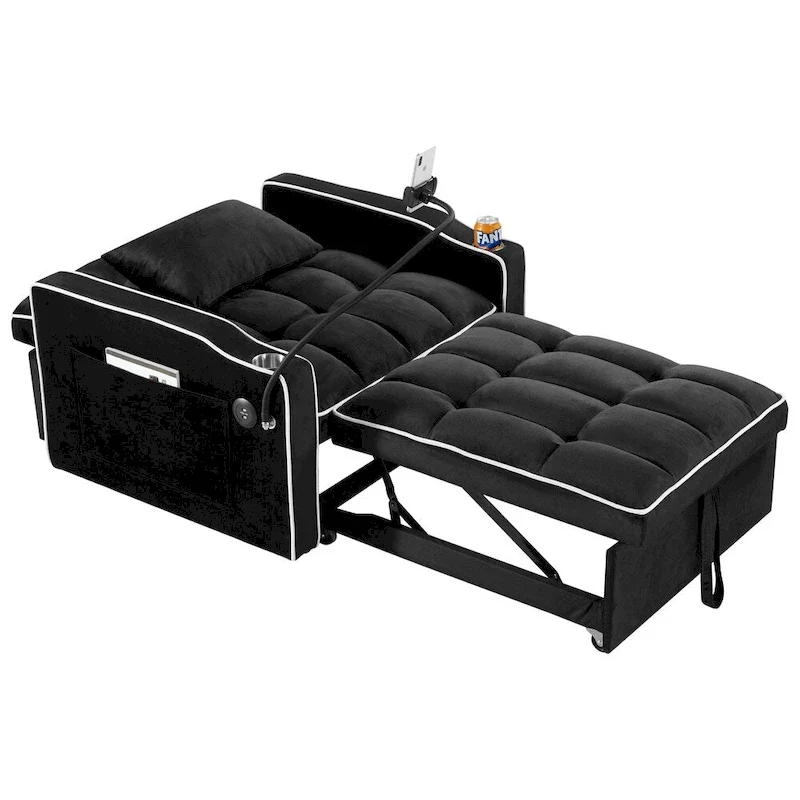 Convertible Sleeper Chair Sofa Bed Adjustable Pull Out Sleeper Chair