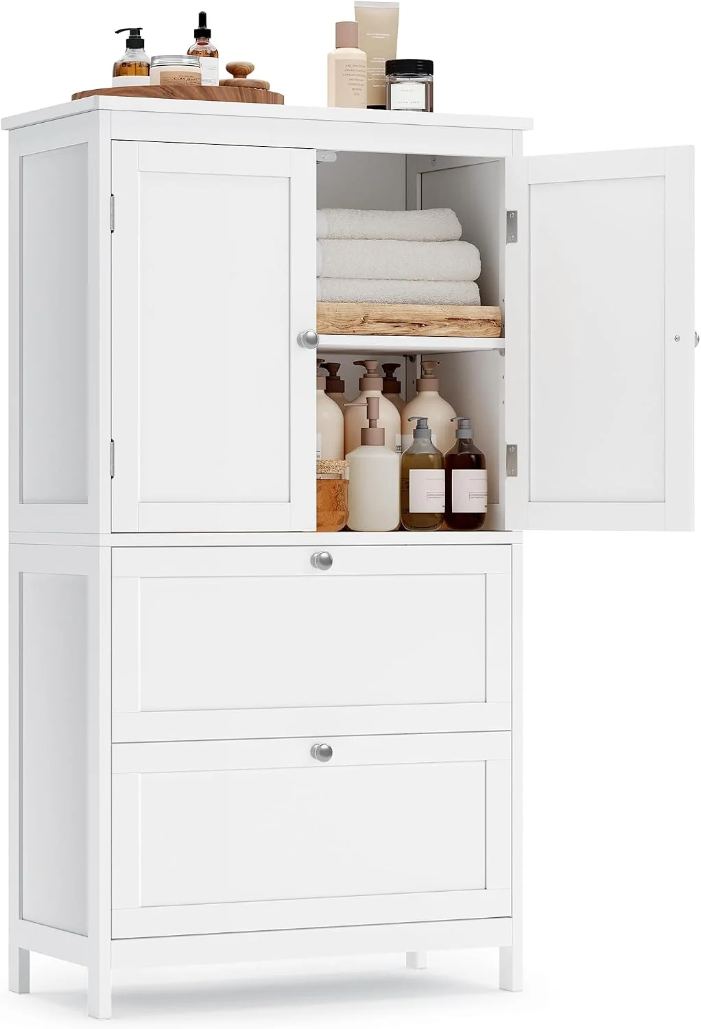 VASAGLE Badezimmerschrank mit Türen und Schubladen