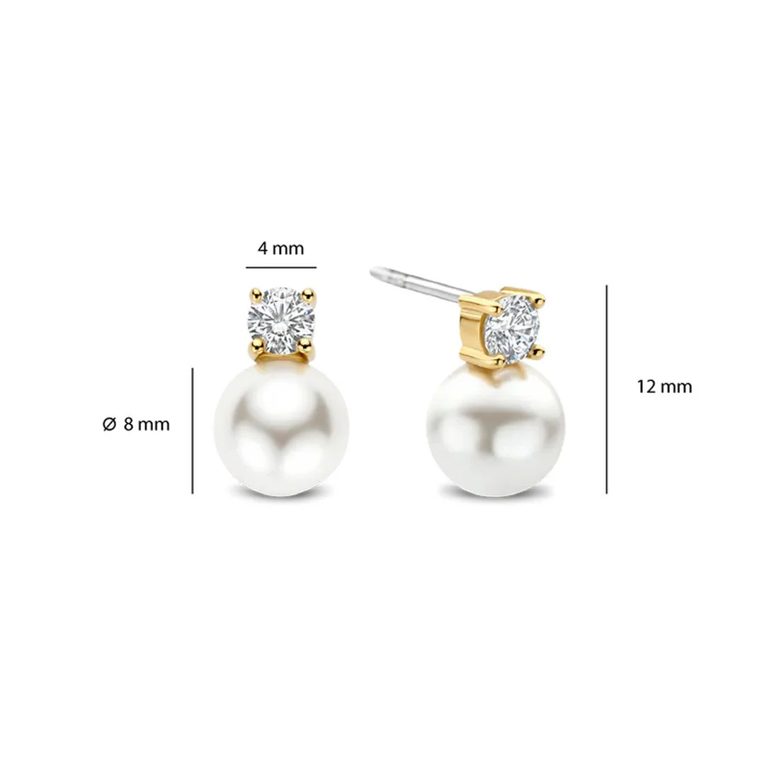 Orecchini Ti Sento Milano in argento dorato con perla 78060YP