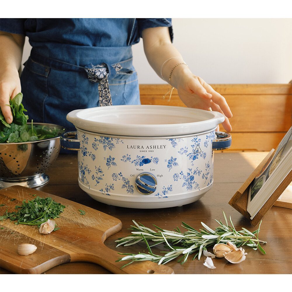 Schongarer Laura Ashley Slow Cooker Schongarer 33cm für 6,5L Weiß – China Rose