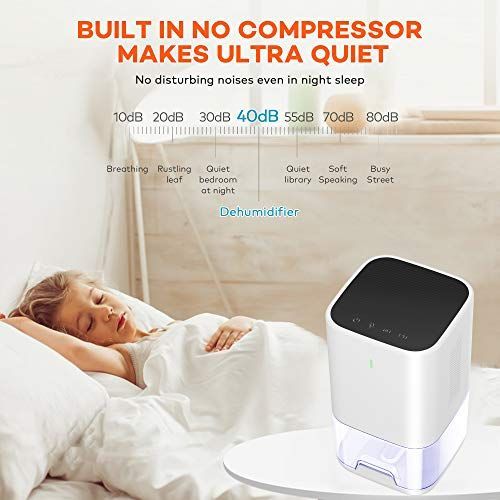 LEEL Dehumidifier, Upgraded 1200ml (42oz) 6H/12H Timer Off Small Dehumidifier for 2200 Cubic Feet (215 sq ft) Home Basement Bedroom Bathroom Closet RV Camper