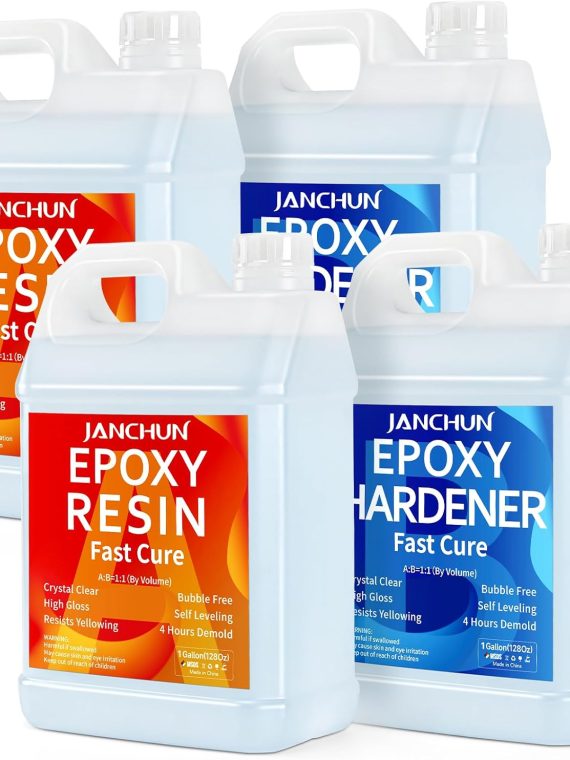 High Gloss Epoxy Resin Kit &ndash; 2 Gallon Resin & Hardener for River Tables, Art Casting, Jewelry & DIY Projects, Fast Curing