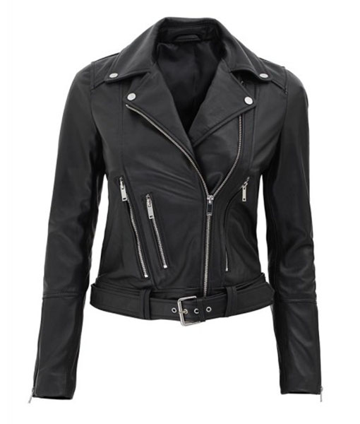 Women’s Asymmetrical Motorcycle Leather Jacket