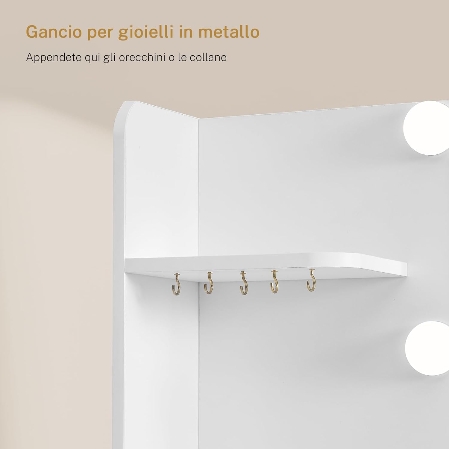 TEENFON Large Dressing Table with Mirror and LED Light, 3 Adjustable Colours, Makeup Desk with 11 Drawers, 4 Shelves and 5 Hooks, Modern Dresser, White