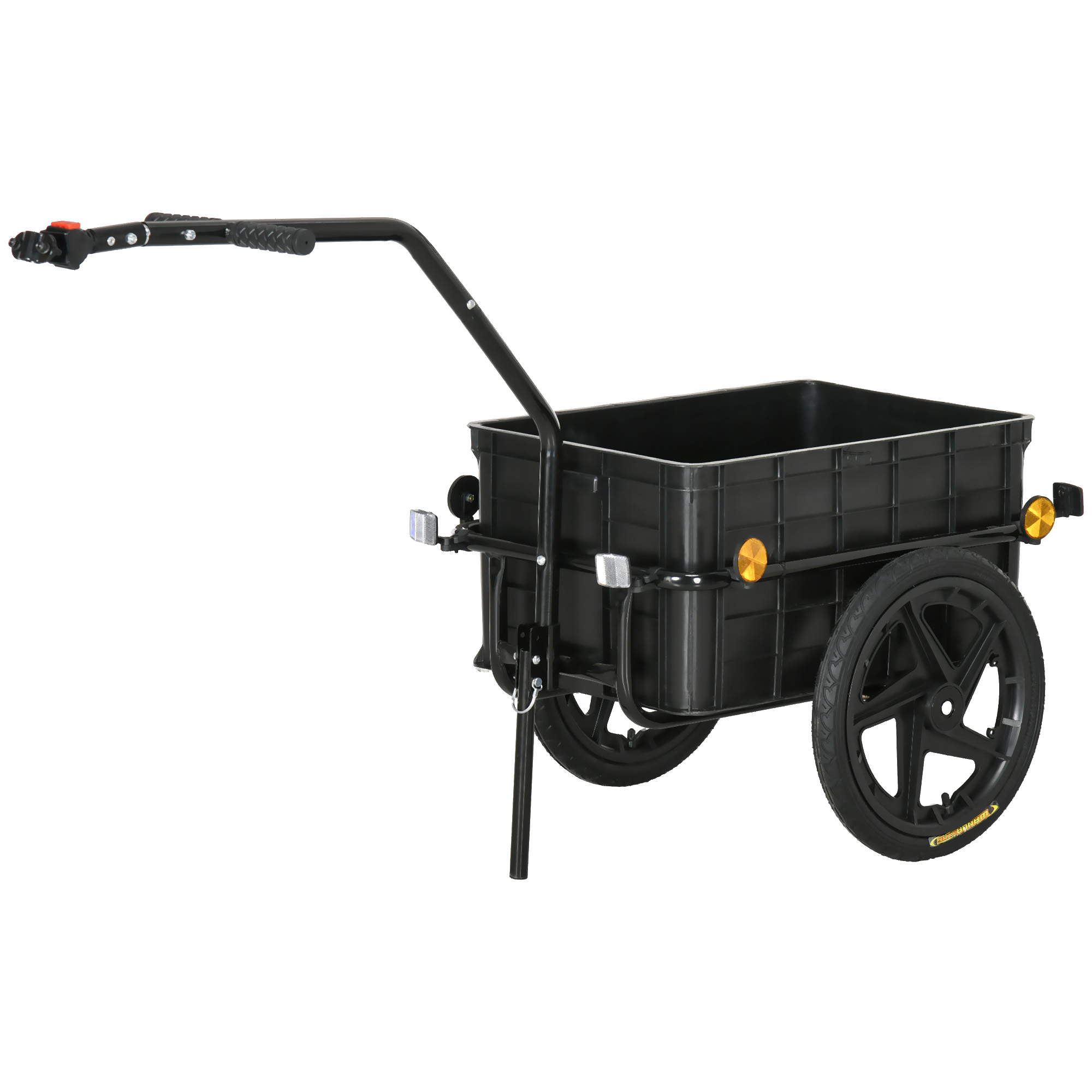 HOMCOM Fahrradanhänger Transportanhänger für Fahrrad 144L x 59B x 80H cm, universelle Anhängestange aus Stahl schwarz grau