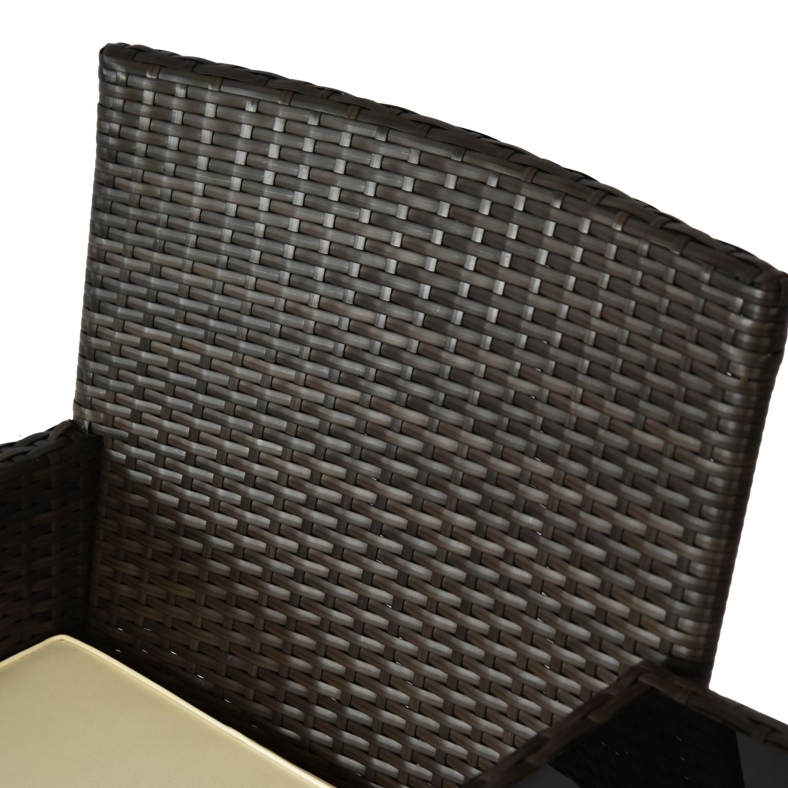 Poly-rotan tuinbank met tafel tuinbank bank 2-zits staal bruin