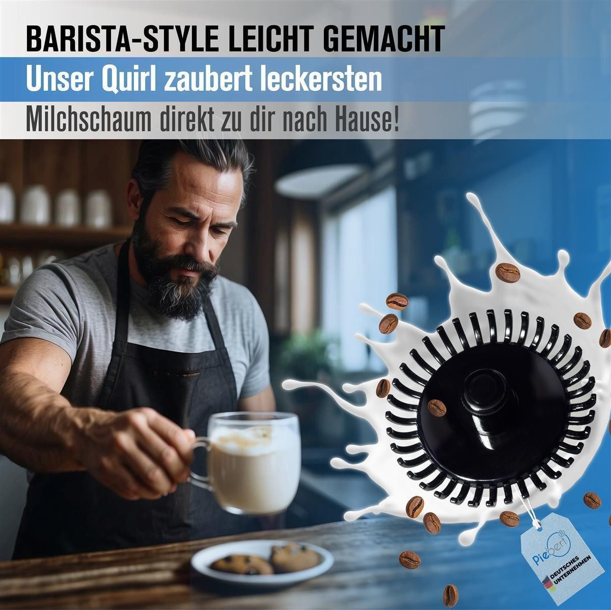 Milchaufschäumer 3x Quirl 39179 (zum Milch aufschäumen) für Induktionsmilchaufschäumer: