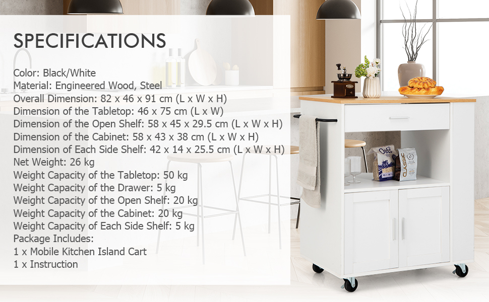 Rolling Kitchen Island Cart
