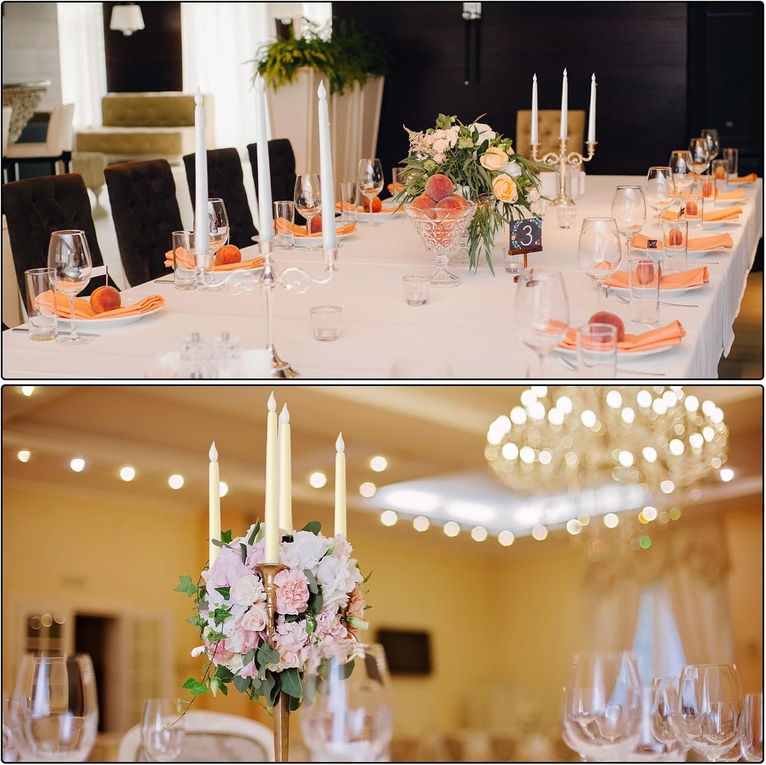Baquler Flammenlose Spitzkerzen mit 6 Fernbedienungen und Timer, 27,9 cm, batteriebetriebene LED-Kerzen, flackernde Kunstkerzen, warmes Licht für Hochzeit, Weihnachten, Urlaub, Party, Heimdekoration,