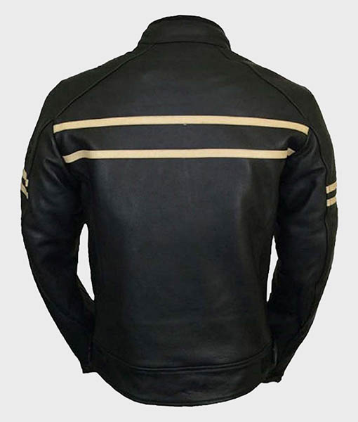 Mens Vintage Black Cafe Racer Retro Jacket