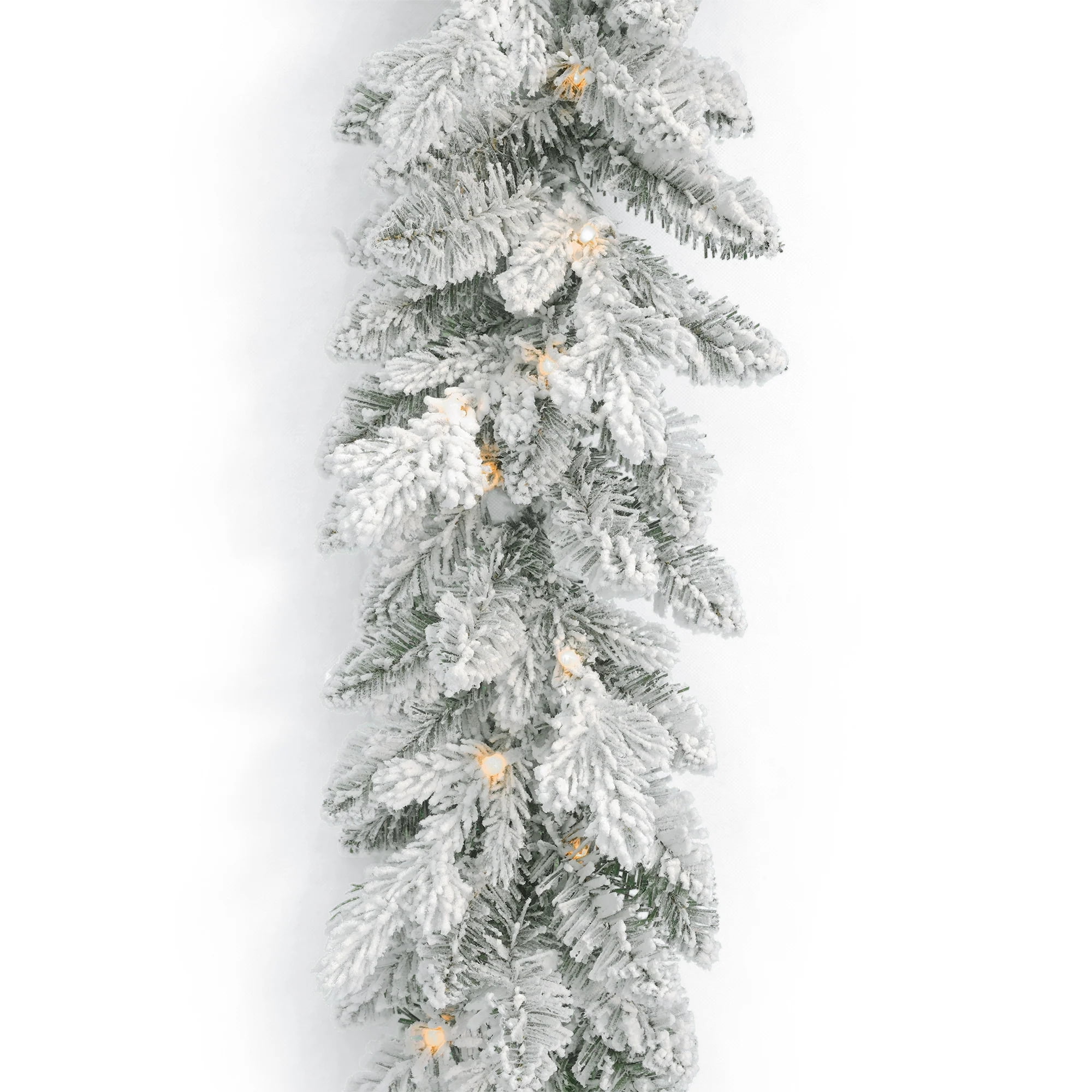 Seasonal LLC 6ft Bluffton Flocked Prelit Garland with RGBW LED Lights, Remote Controlled, Battery Operated, Indoor/Outdoor Use