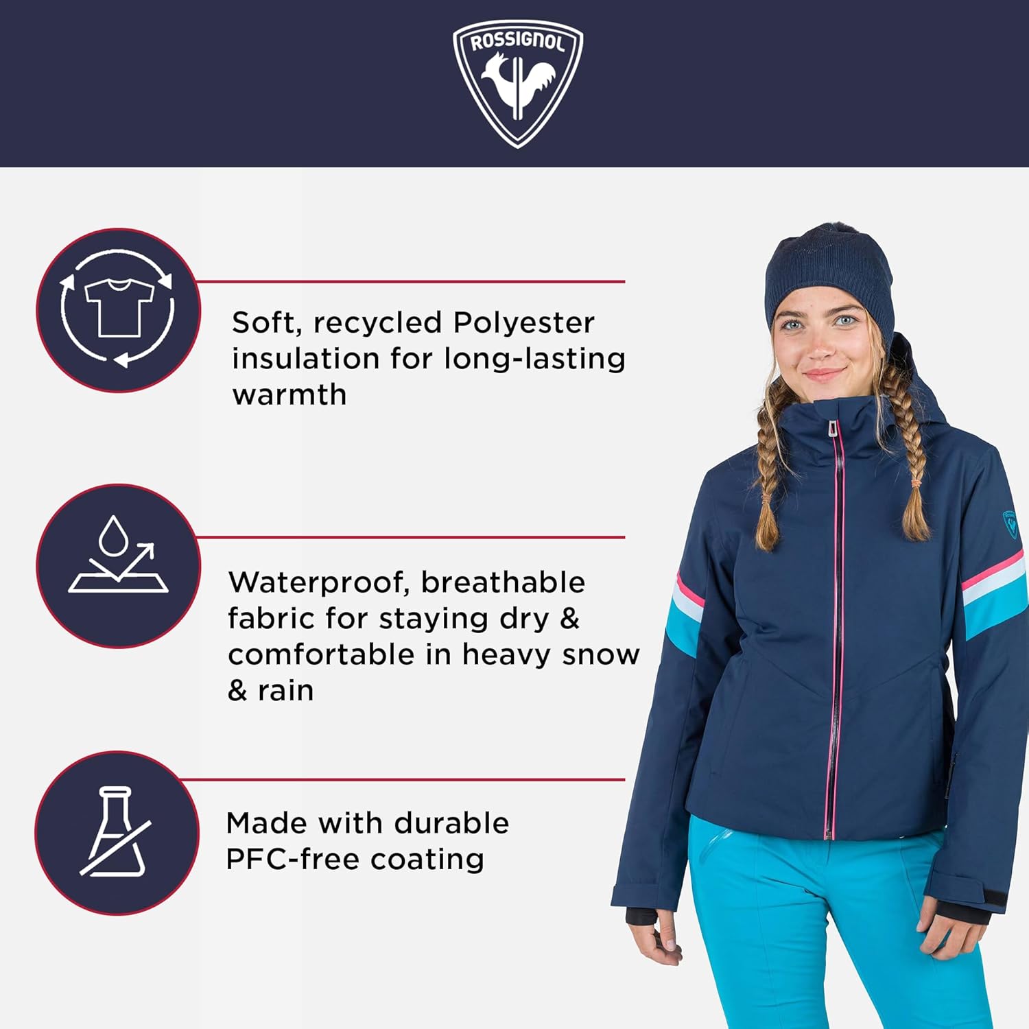 Rossignol Strawpile Jacket - Isolierte Skijacke - Wasserdichte Snowboardjacke für Damen
