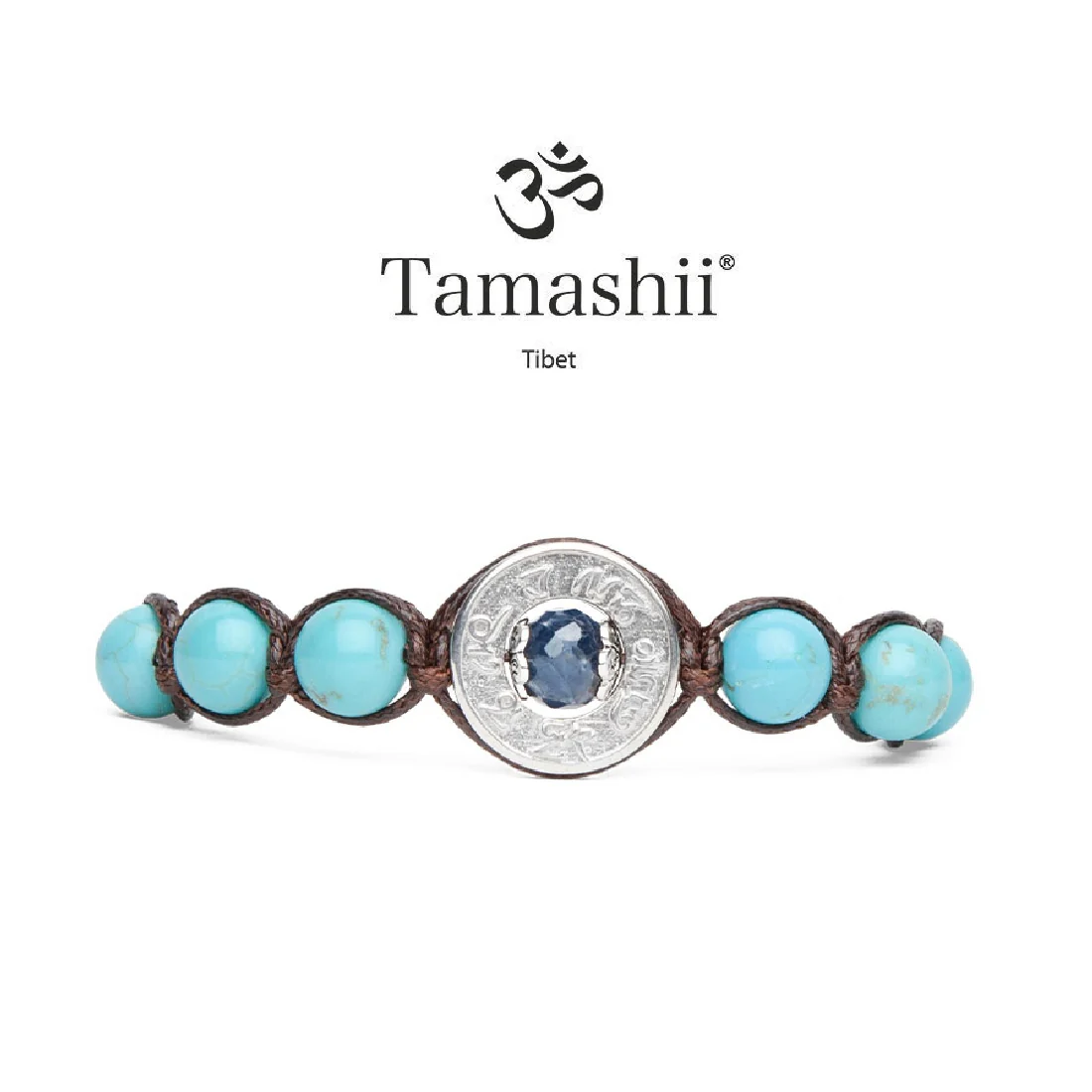 Bracciale Tamashii ruota della preghiera Zaffiro e Turchese BHS339-7S