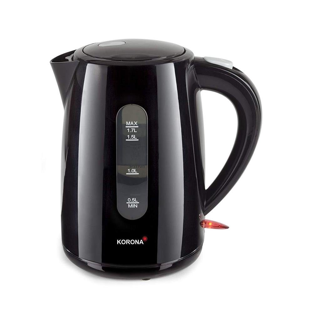 Wasserkocher Schwarz 1,7 Liter 2200W 360° Basisstation kabellos