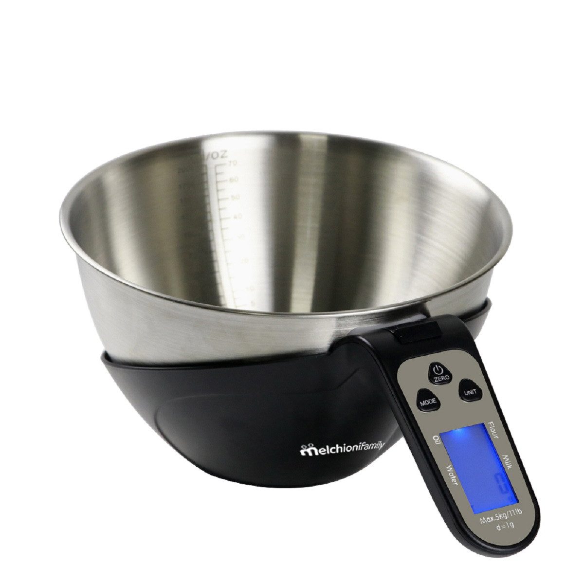 Küchenwaage EQUILIBRA Küchenwaage mit Edelstahl-Schüssel 5 kg Kapazität