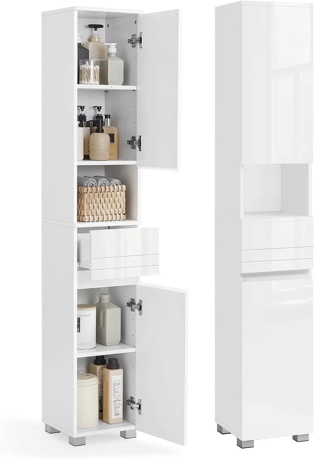 VASAGLE Badezimmerschrank mit Türen und Schubladen