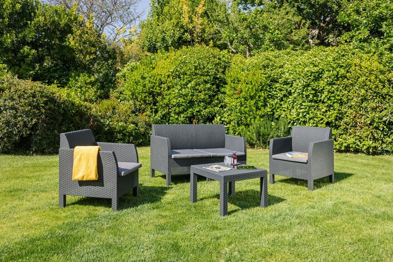 Toomax Sal.Matilde Antrac.4 Pieces DIV.122X65X76 2 Poltr/Resin Table (Anthracite)