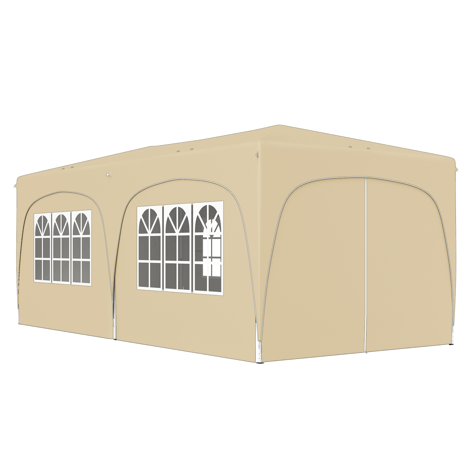 3 x 6 m Pop-up Paviljoen met Zijwanden, UPF50+ Hoogteverstelbaar Tuinpaviljoen met Draagtas en Zandzakken