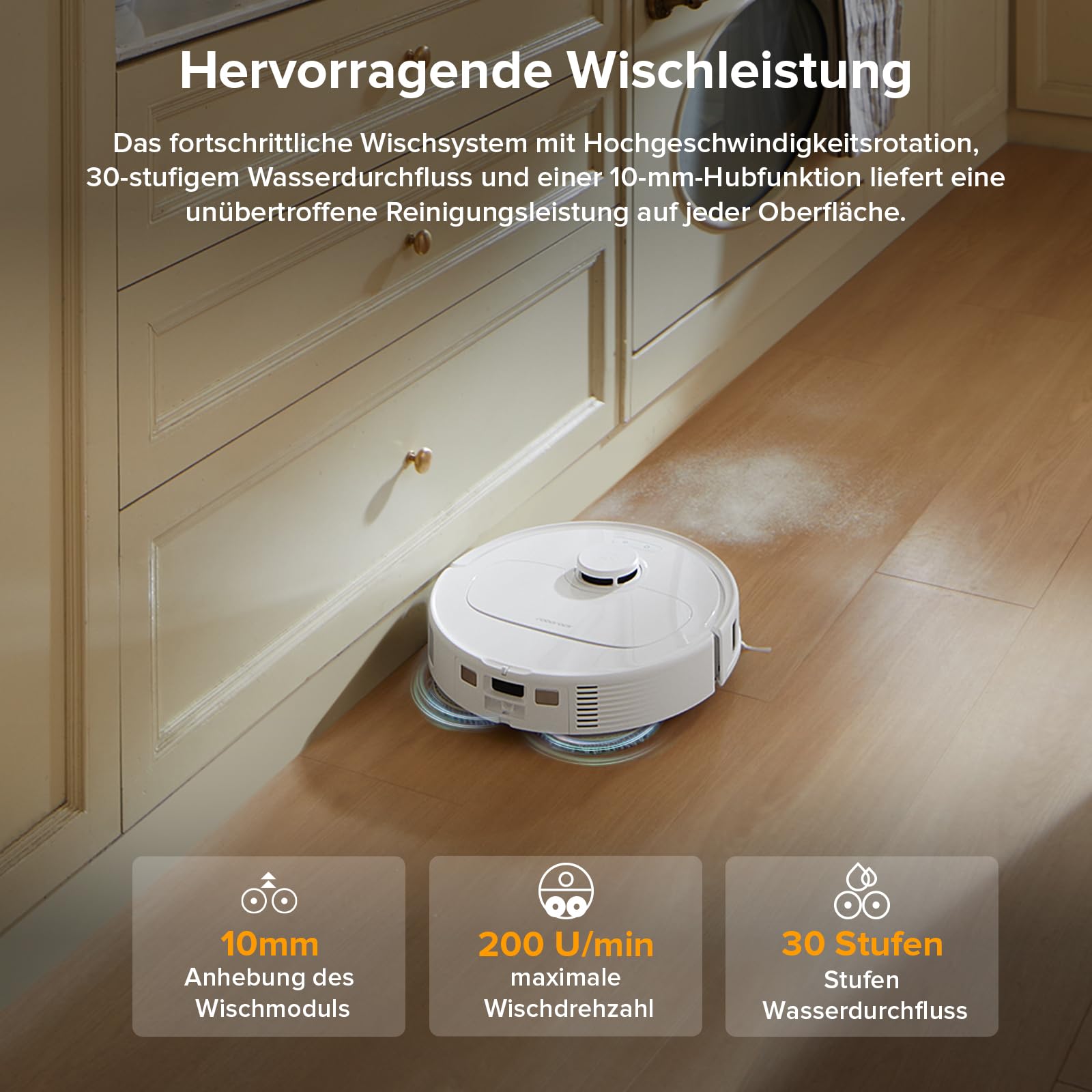 Saugroboter mit Wischfunktion QV 35A Set, 8.000 Pa Saugkraft und automatischer Absaugstation