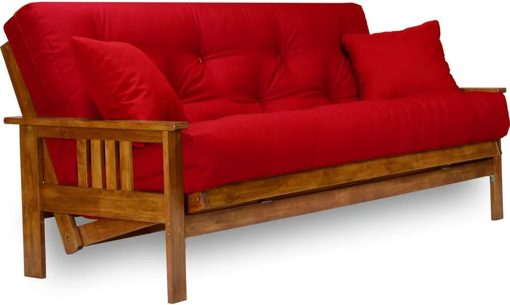 Stanford Futon Set Full Size with 8 Inch Twill Khaki Mattress