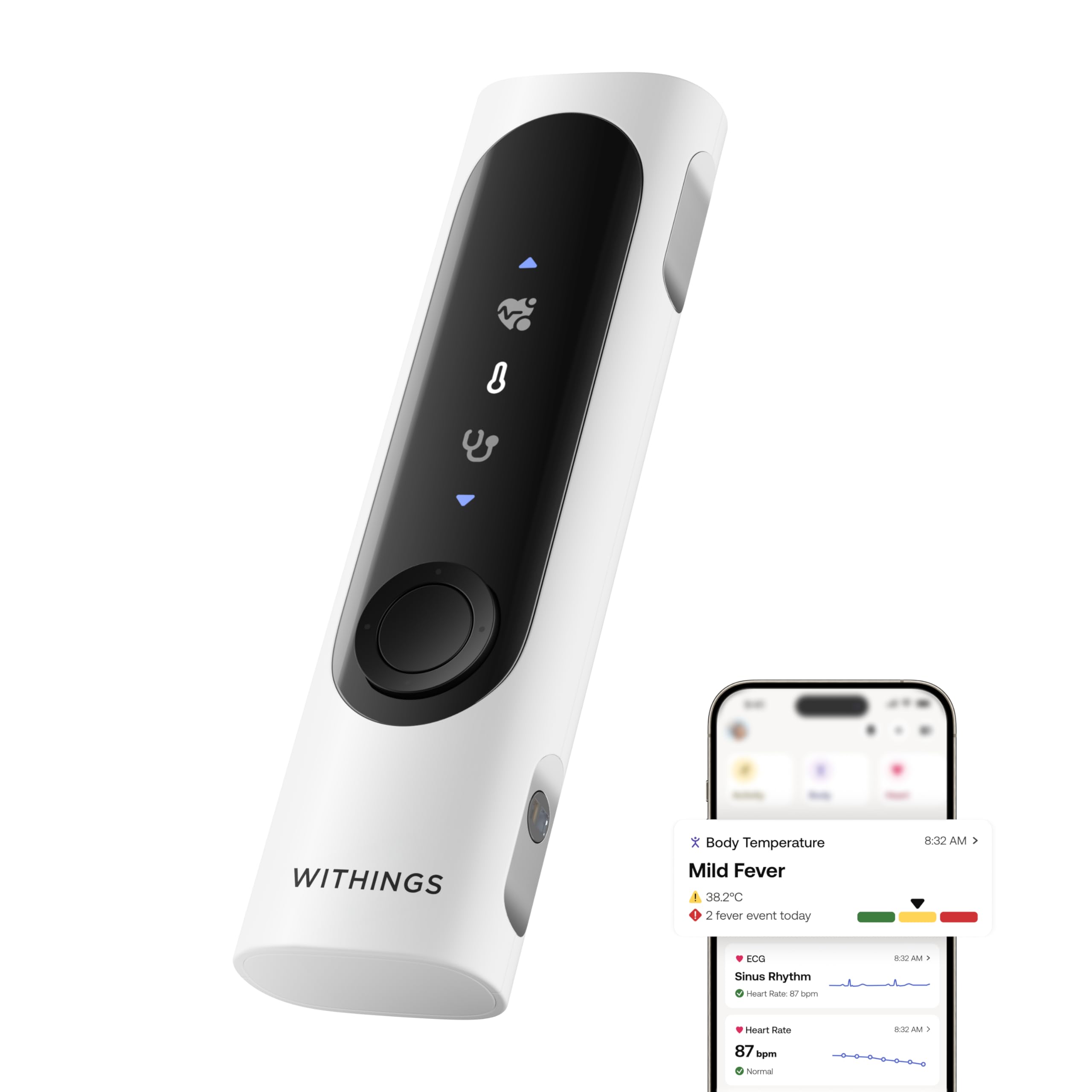 Withings BeamO kontaktloses Thermometer EKG Pulsoximeter Stethoskop 4 in 1 MultiScan für Kinder und Erwachsene