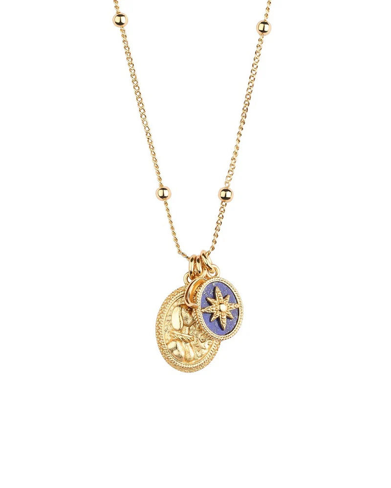 Newbridge Silverware Gold Plated Pendant with Lapis Lazuli Charm