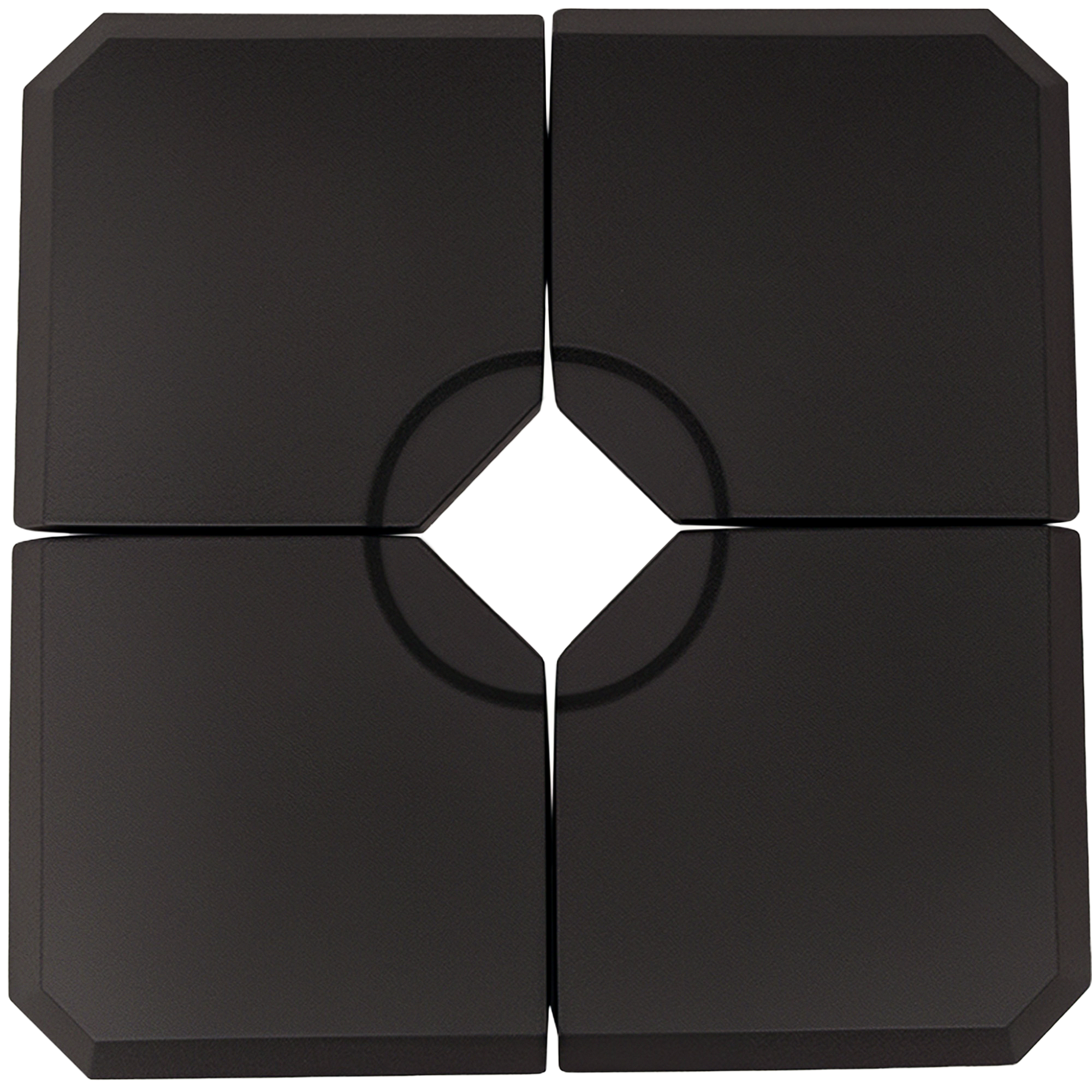 Outsunny Schirmgewicht, 4-tlg. Schirmständer, mit 80 kg Wasser oder 120 kg Sand befüllbar, HDPE, Schwarz, 100 x 100 x 9,5 cm