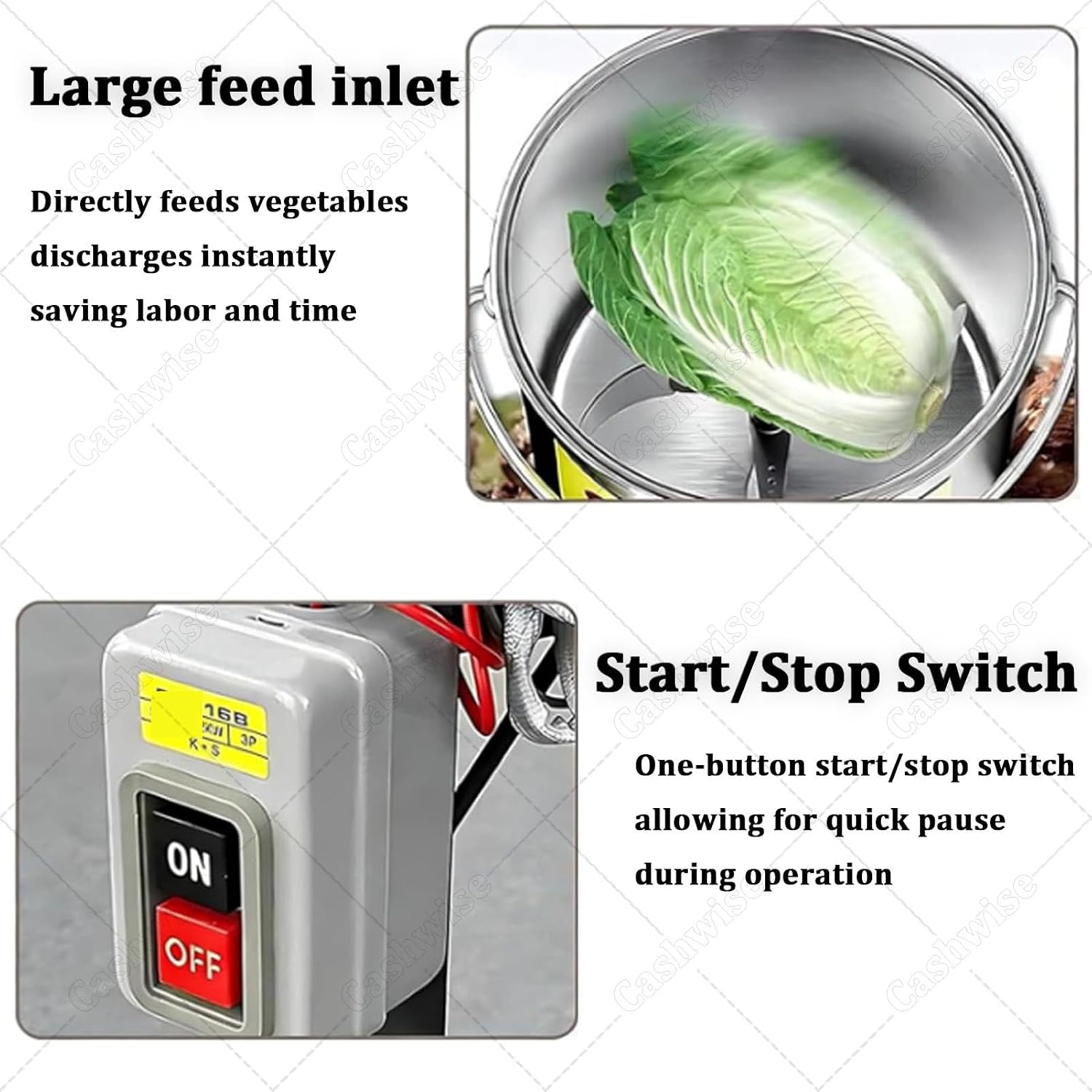 Robot da Cucina Professionale 150 kg/h, trita-Verdure da 2400 W con Ampia Bocca di carico, grattugia/sminuzzatrice Professionale a 3500 Giri/min, trituratore per la Preparazione di mangime