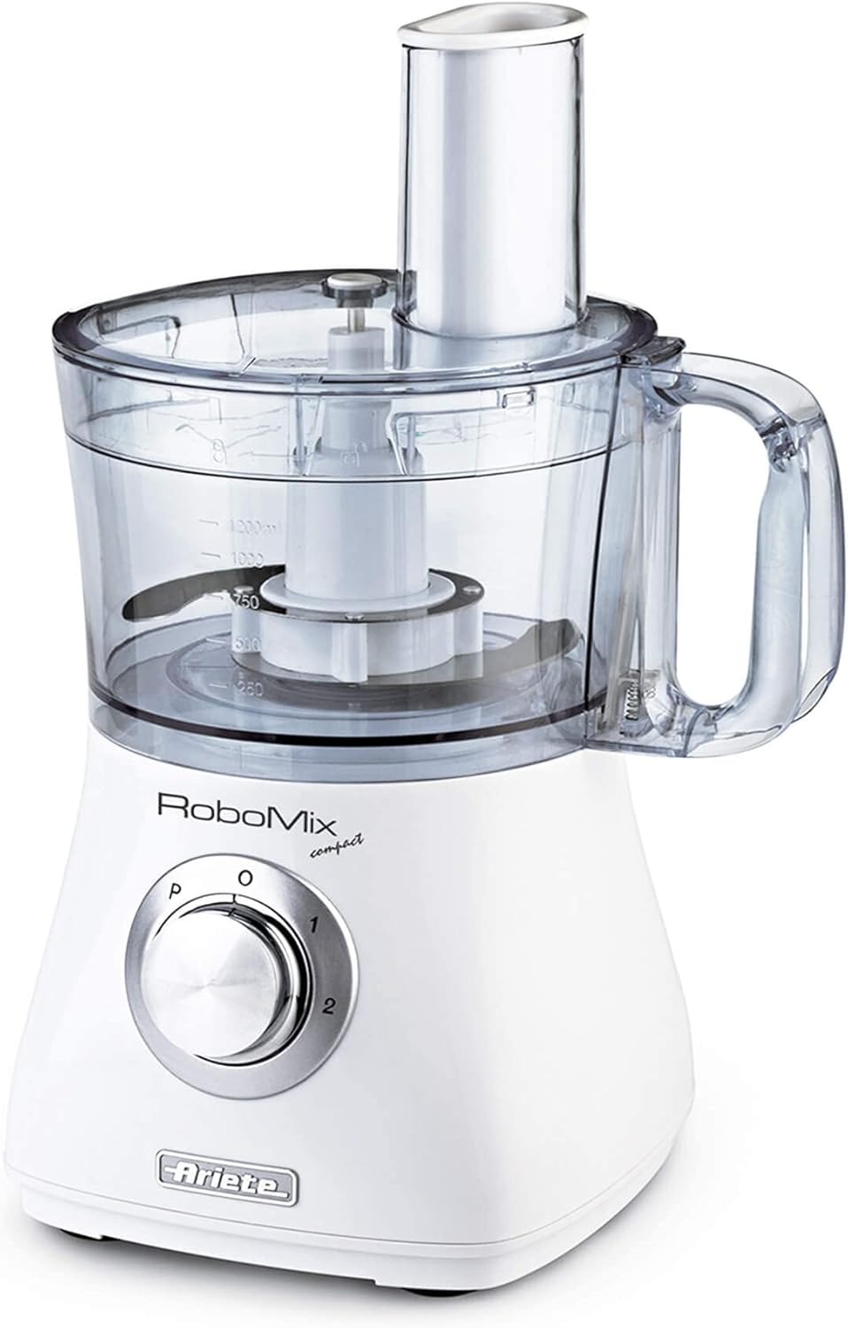Ariete 1769 Robomix Compact - Robot da cucina - 2 Litri - Set Accessori per Tritare, Affettare, Montare, Impastare, Emulsionare - 500 Watt - Bianco