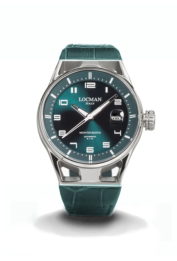 Locman Montecristo automatico verde petrolio sunray in pelle verde 0541A19S-00PTWHPL