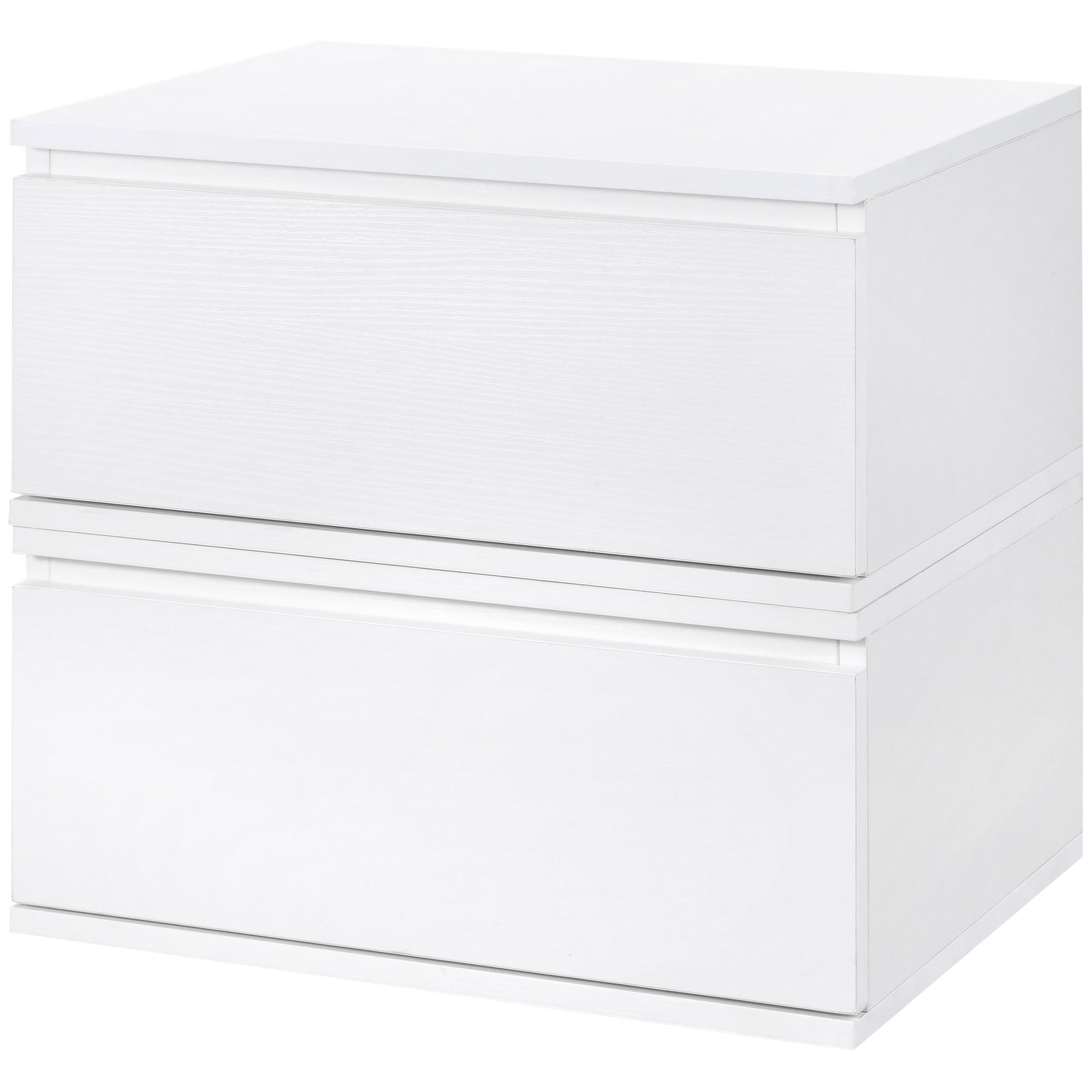 HOMCOM Nachttisch Set 2 Stück mit Schublade und schwebendem Design aus Spanplatte und MDF, 49x38x23 cm, Weiß