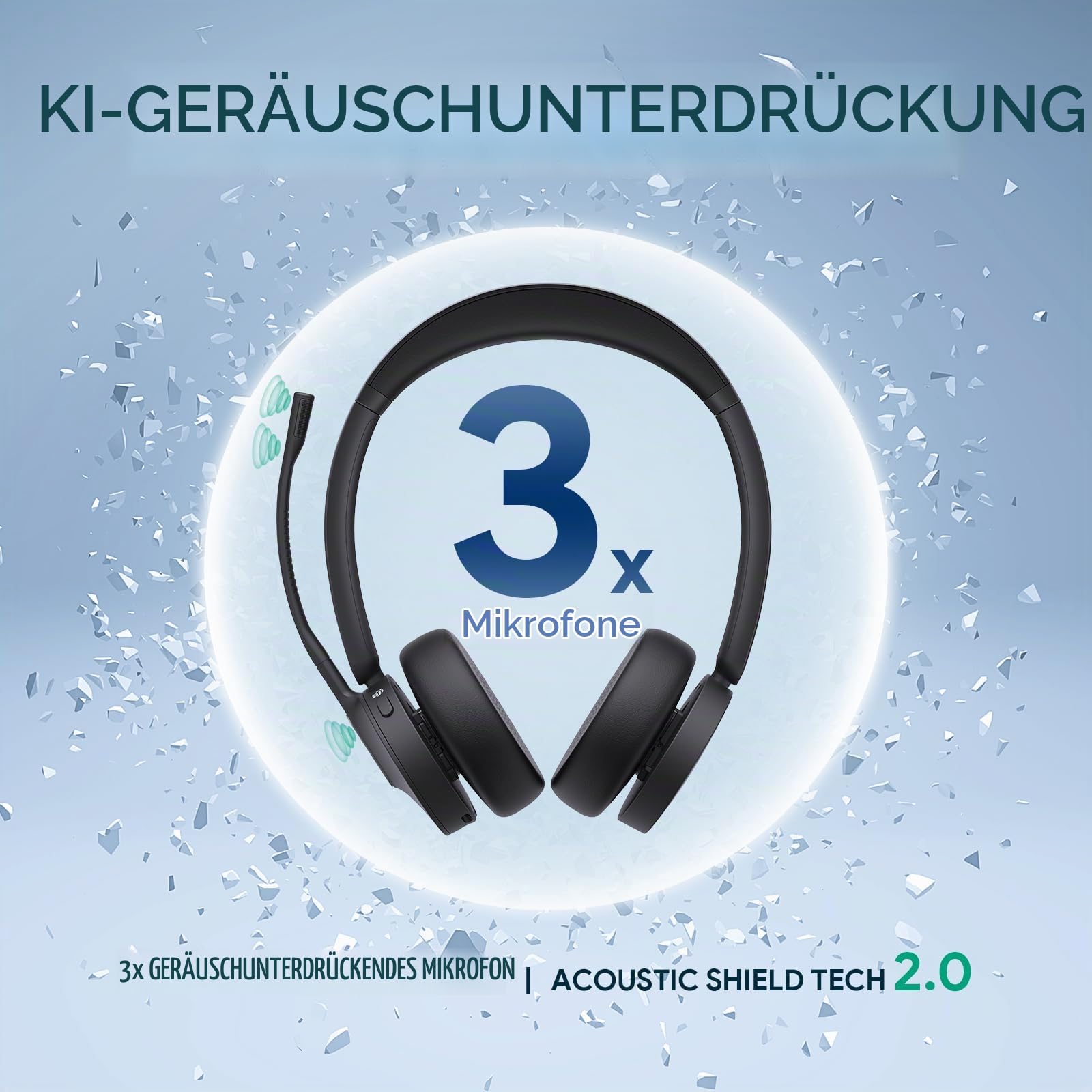 Kabelloses DECT-Büro-Headset WH64 Pro mit 3,5-Zoll-Touchscreen-Basisstation und Bluetooth