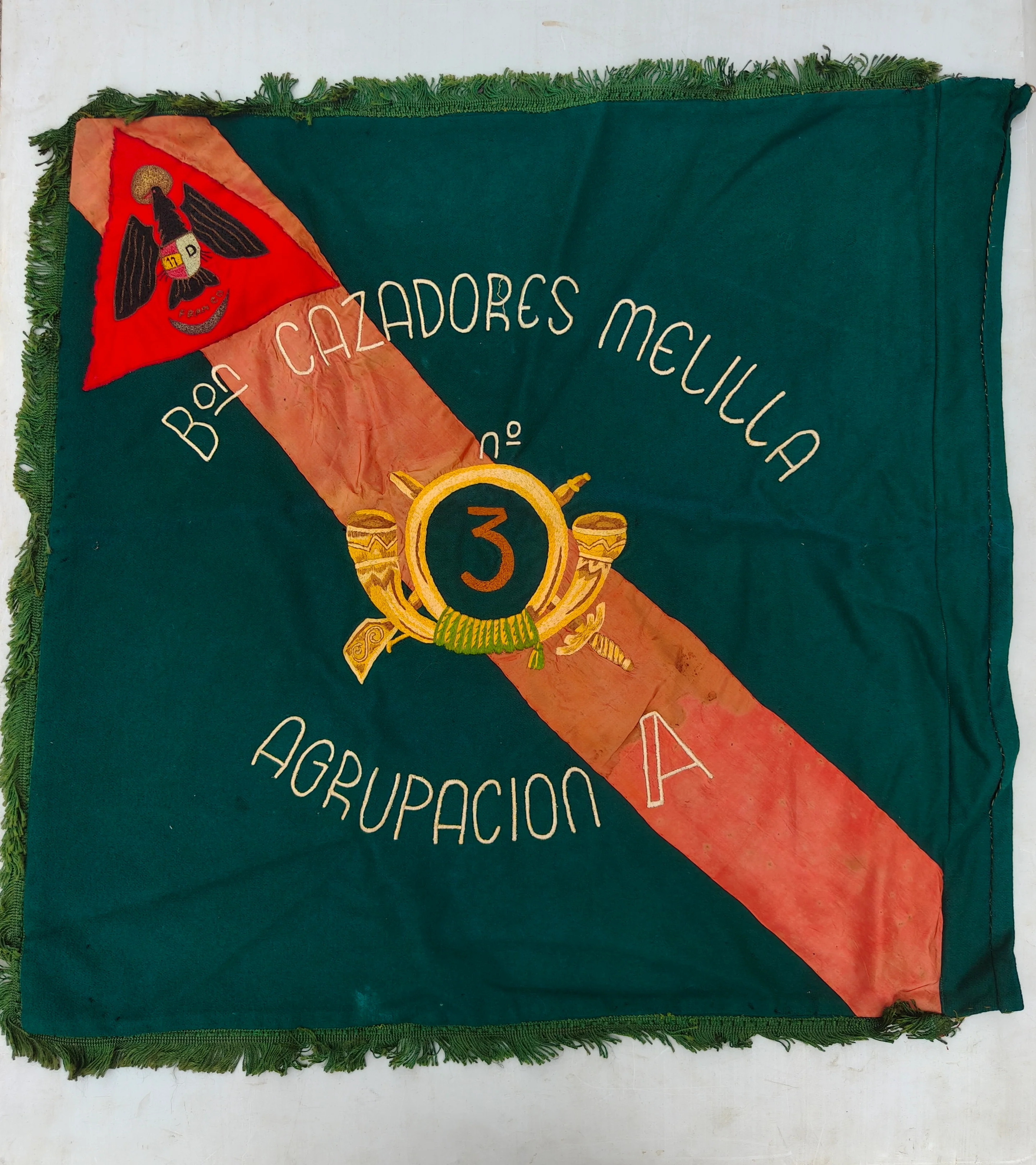 Bandera Cazadores Melilla Agrupaci��n A de Infanter��as. ��poca Guerra Civil Espa?ola