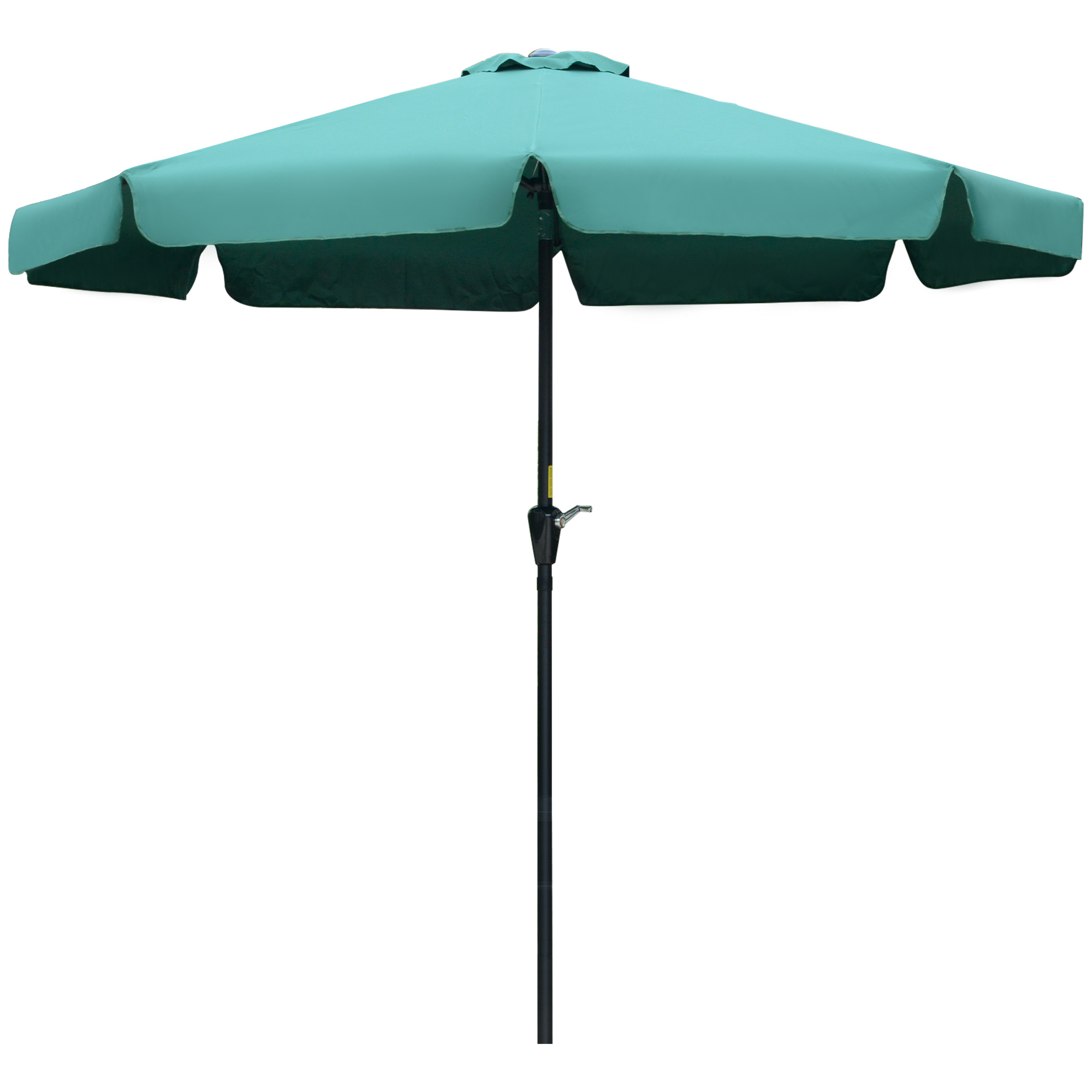 Outsunny Inklinierbarer Runder Schirm mit Kurbel, aus Aluminium, Metall und Polyester, Ø266x248,5 cm, Grün