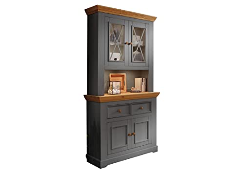 Woodroom Oslo   Vetrina a buffet, in legno, colore: grigio, alta e sottile : Amazon.it: Casa e cucina