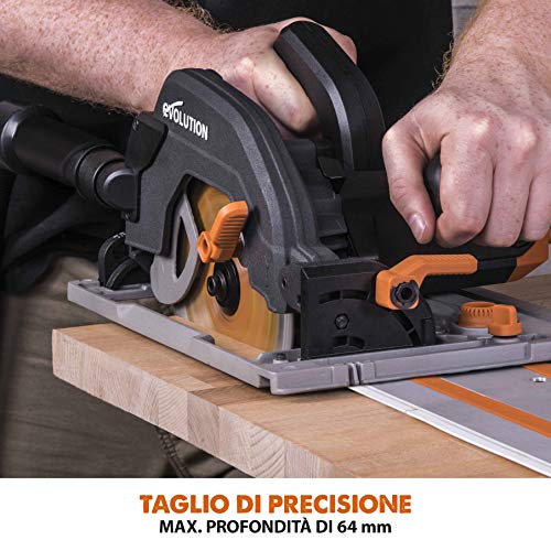 Evolution Power Tools   R185CCSX Sega Circolare Multi Materiale 185 mm Compatibile con Binario Guida (Pacchetto Abbinato con Binario da 1020 mm Incluso), 230 V : Amazon.it: Fai da te