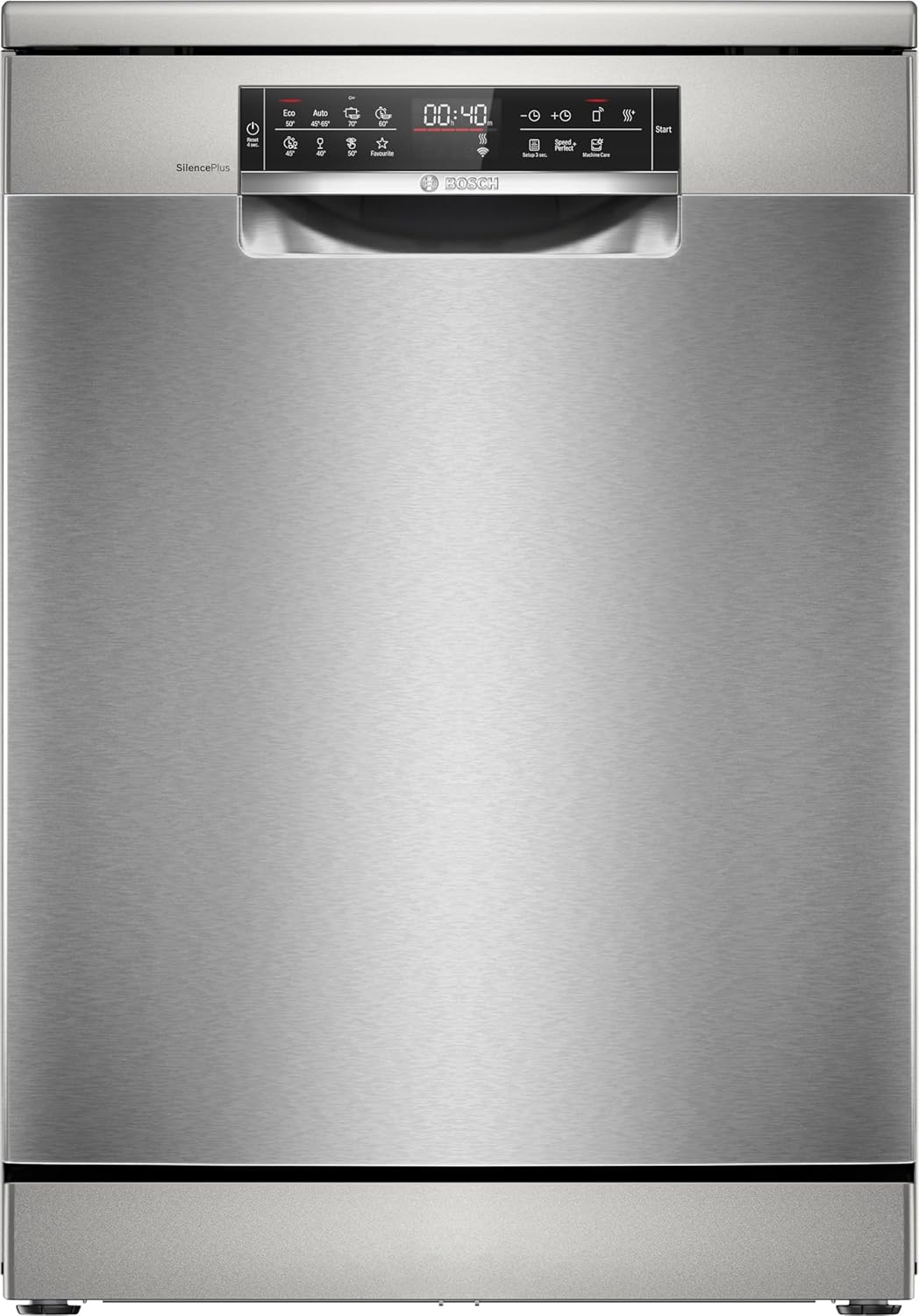 Bosch SMS8ECI02E Series 8, Freestanding Dishwasher, Home Connect, Extra Clean Zone, Remote Diagnostics, Max Flex Pro Baskets, Green Collection, Steel, 60 cm