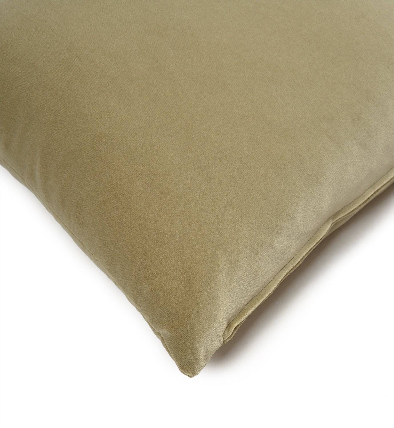Silk Velvet Cushion-Olive